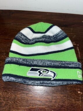 New era Seattle Seahawks NO Pom style winter beanie knit ski snowboard cap hat B